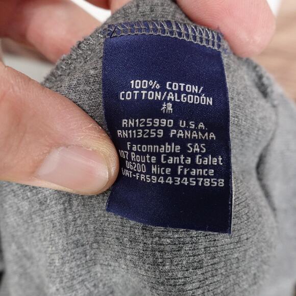 Faconnable Sweatshirt Mens Large Gray Crewneck Cotton Pullover Embroidered Logo - Picture 8 of 9